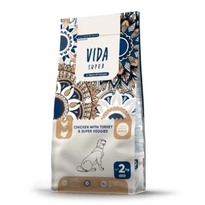 VIDA SUPER CHICKEN WITH TURKEY & SUPER VEGGIES  ADULT DOG MEDIUM & LARGE BREED